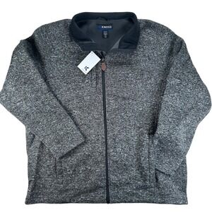 Knoss Bonded Sweater Fleece Jacket‎ Mens 2XL Carbon Heather Grey Outdoor NWT